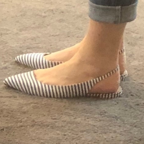 J. Crew women’s blue & white striped slingback sz 7 - Picture 5 of 5